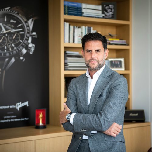 GENEVA, SWITZERLAND - MAY 7, 2024: Elie Bernheim, celebrating a decade as CEO of RAYMOND WEIL, the family-owned Geneva watch Brand established almost half a century ago by his grandfather, Mr. Raymond Weil. Photo taken at the office and atelier of Swiss watchmaker, Raymond Weil.